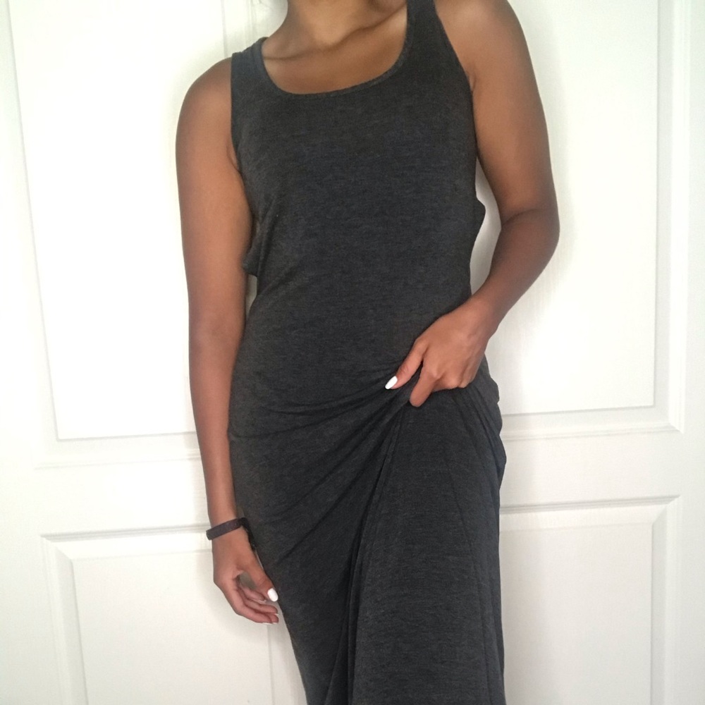 Gray maxi bodycon dress